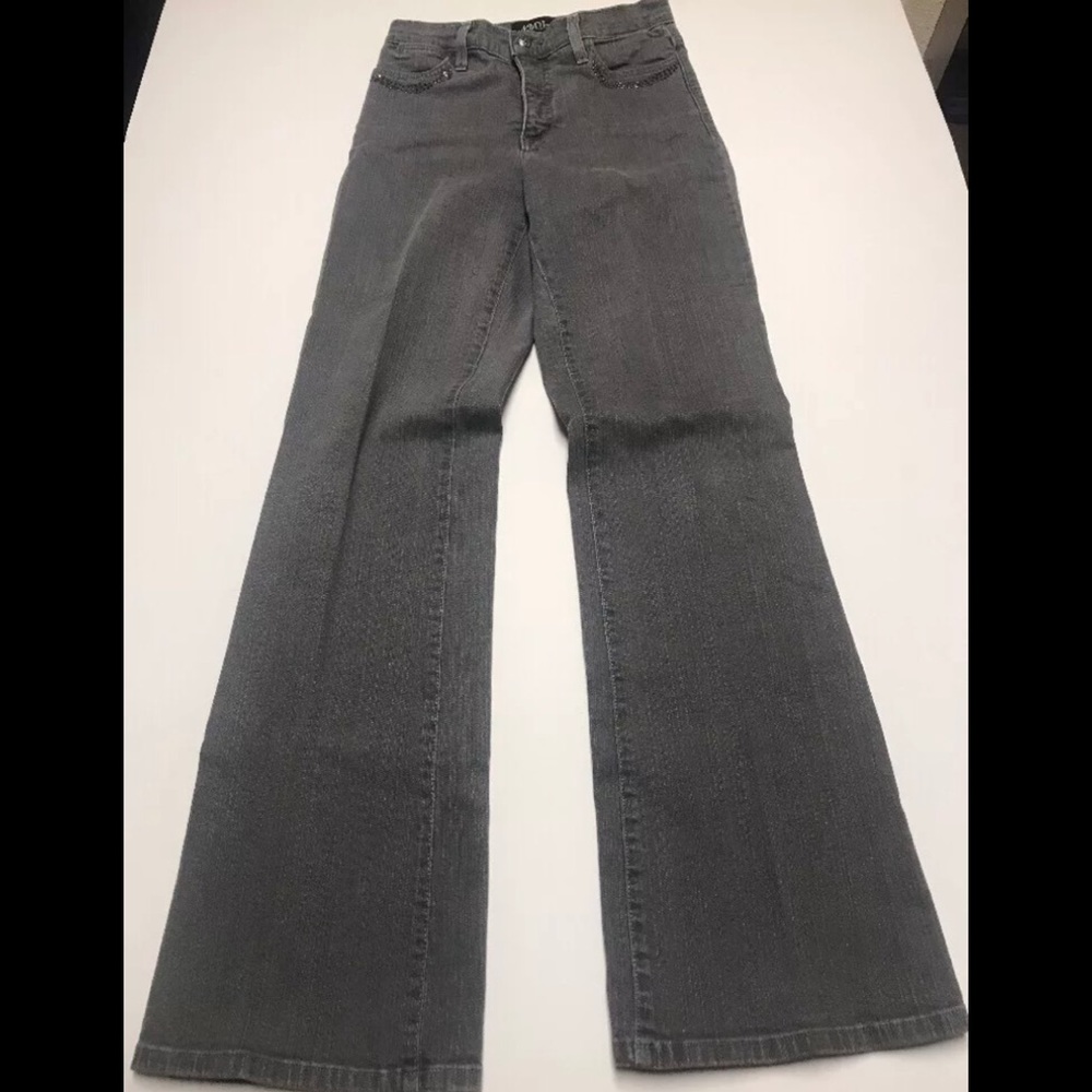 NYDJ Jeans Size 2 Embellished Gray 33” Inseam